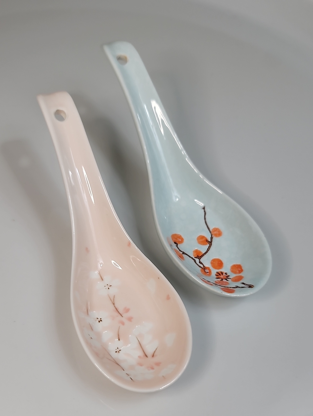 Traditional Ceramic Asian-Style Soup Spoons (Set of 2)